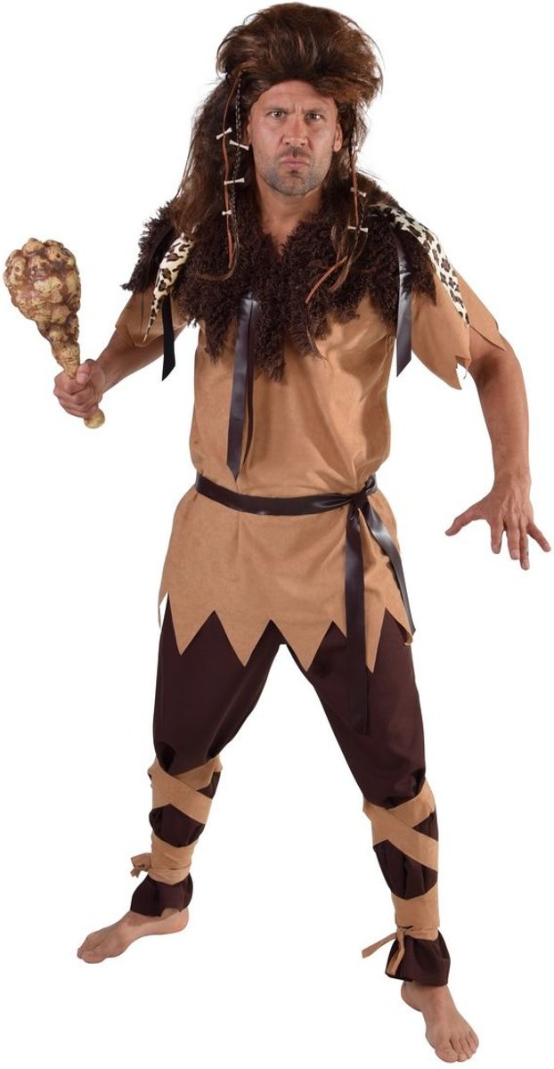 Holbewoner & Prehistorie Kostuum | Hunebed Neanderthaler Oermens | Man | Small | Carnaval kostuum | Verkleedkleding
